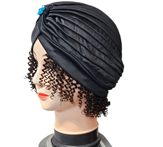 Deep Curl 100% Human Hair With A Head-Wrap  Attachment One Of The Kind Look Ever.