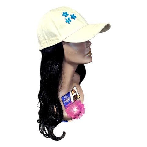 Baseball Cap Wig Natural Wave Hair Extensions With Hat Heat Resistant