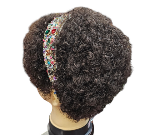 Short Pixie Cut Wigs for Women Kinky Curly Haircut Wig With Free Headband