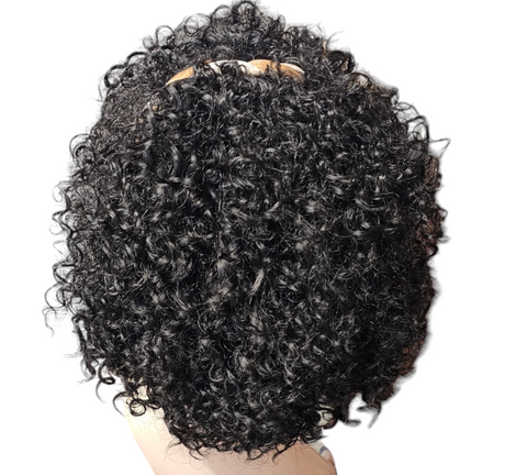 Sexy Stylish Bouncy Curl With A Headband Attachment Bring Elegant Back To Wig, No More Boring Everyday Wear Wig