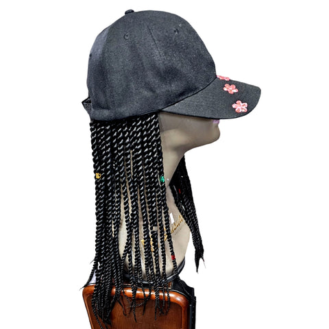 Hat Wigs Baseball Cap with Senegalese Twist Braids Hair extensions Hat With Braided Hair attached for Black White woman (22inch