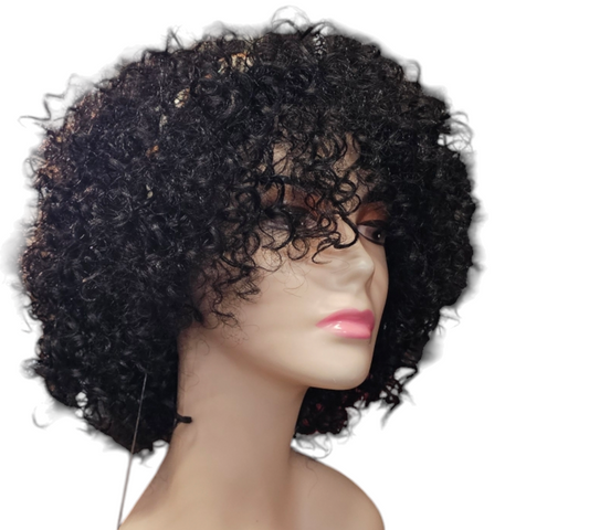 Sexy Stylish Bouncy Curl With A Headband Attachment Bring Elegant Back To Wig, No More Boring Everyday Wear Wig