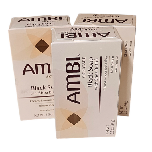 Ambi African Black Soap Face & Body Bar (5.3 oz pack of 3)