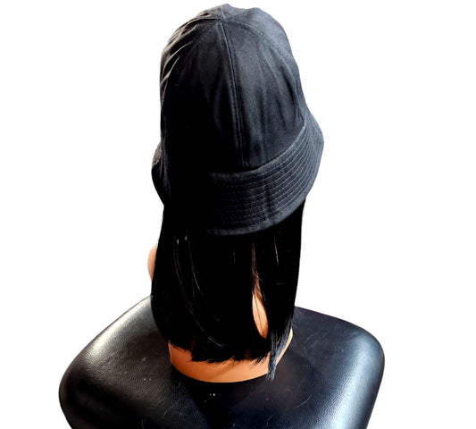 Cap Wig with Hair Extensions Synthetic Wig Hat for black women