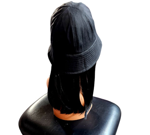 Cap Wig with Hair Extensions Synthetic Wig Hat for black women