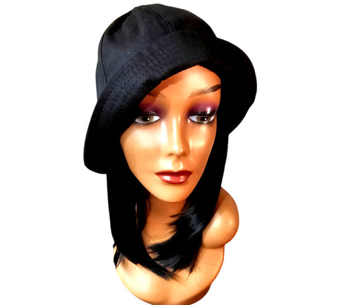 Cap Wig with Hair Extensions Synthetic Wig Hat for black women