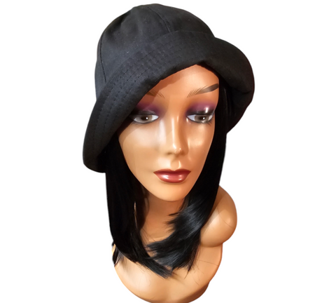 Cap Wig with Hair Extensions Synthetic Wig Hat for black women