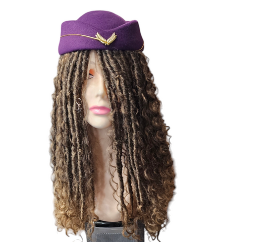 New Arrival Goddess Deadlock Braid Blond Wig With A Stunning Fight Attendant Hat Attachment