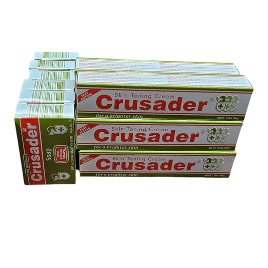 Crusader Skin Toning Cream Triple Action (6 pack gel 1.76 oz) / and (5bar soap Pack) 10 set pack