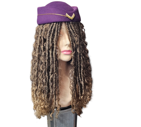 New Arrival Goddess Deadlock Braid Blond Wig With A Stunning Fight Attendant Hat Attachment