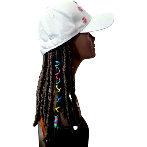 Baseball Cap Wig with Crochet Faux Locs, Dreadlock Crochet Hair Wig, Straight Faux Locs Crochet Synthetic