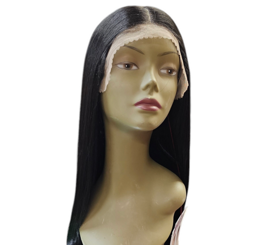 26 Inch Black Straight Wig for Women - Natural Looking Heat Resistant Adjustable